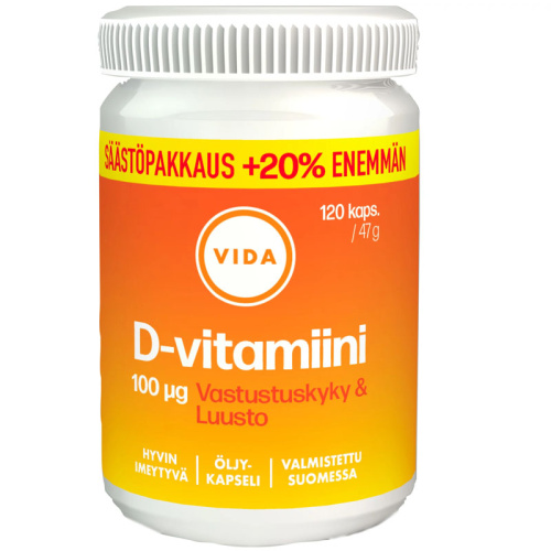 Vida D-vitamiini 100µg 120kaps