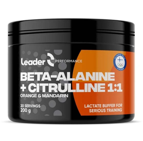 Leader Performance Beta-alaniini + citrulliini 1:1 aminohappojauhe appelsiinin- ja mandariininmakuinen 200 g