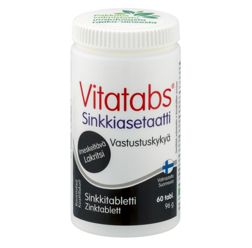 Vitatabs Sinkkiasetaattti Lakritsi 60 tabl.