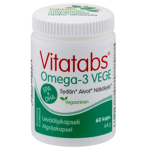 Vitatabs Omega-3 VEGE Omega-3 leväöljykapseli 60 kaps