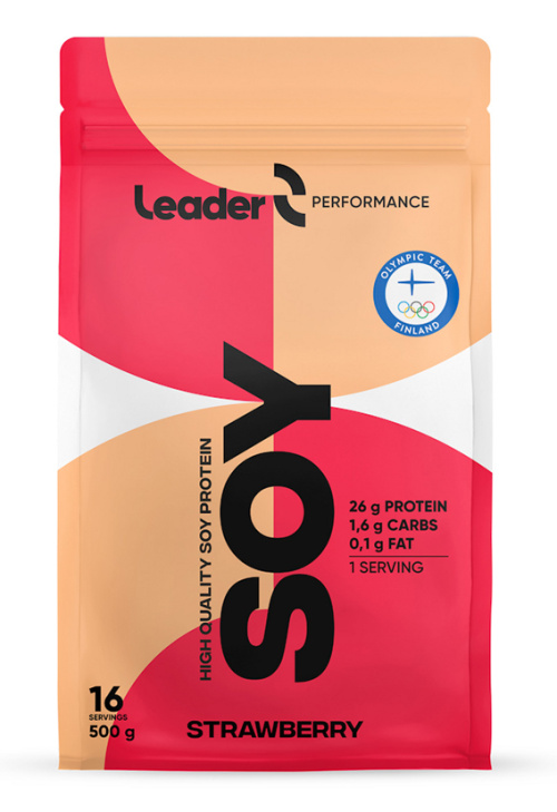 Leader Performance Soy Strawberry soijaproteiinijuomajauhe 500g