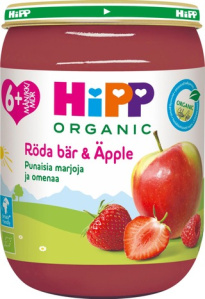 HIPP Luomu Mansikkaa, vadelmaa & omenaa 190g 6kk 