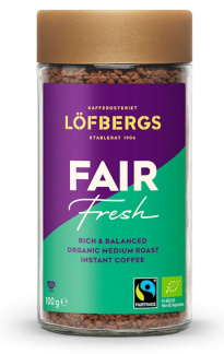 Löfbergs Fair Fresh Instant pikakahvi 100 g Reilu kauppa, luomu