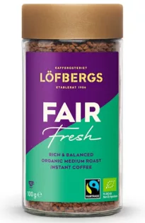 Löfbergs Fair Fresh Instant pikakahvi 100 g Reilu kauppa, luomu