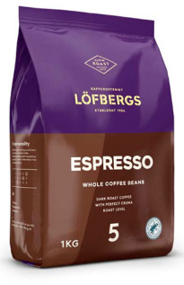 LÖFBERGS espresso kahvipavut 1 kg(tumma)