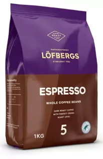 LÖFBERGS espresso kahvipavut 1 kg(tumma)