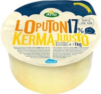 Arla Loputon Kermajuusto17% 1 kg (Laktoositon)