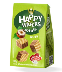 Happy wafers minis hasselpähkinä 100g
