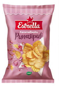 Estrella Karamellisoitu Punasipuli Chips 275g
