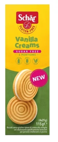 Schär Vanilla Creams sokeriton gluteeniton täytekeksi 115g
