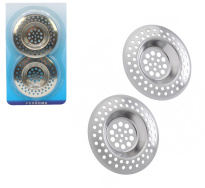 Drain Sift 7cm Chrome on Card 2pc set