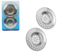 Drain Sift 7cm Chrome on Card 2pc set