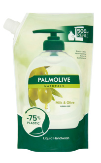 Palmolive Naturals Milk & Olive nestesaippua täyttöpussi 500ml