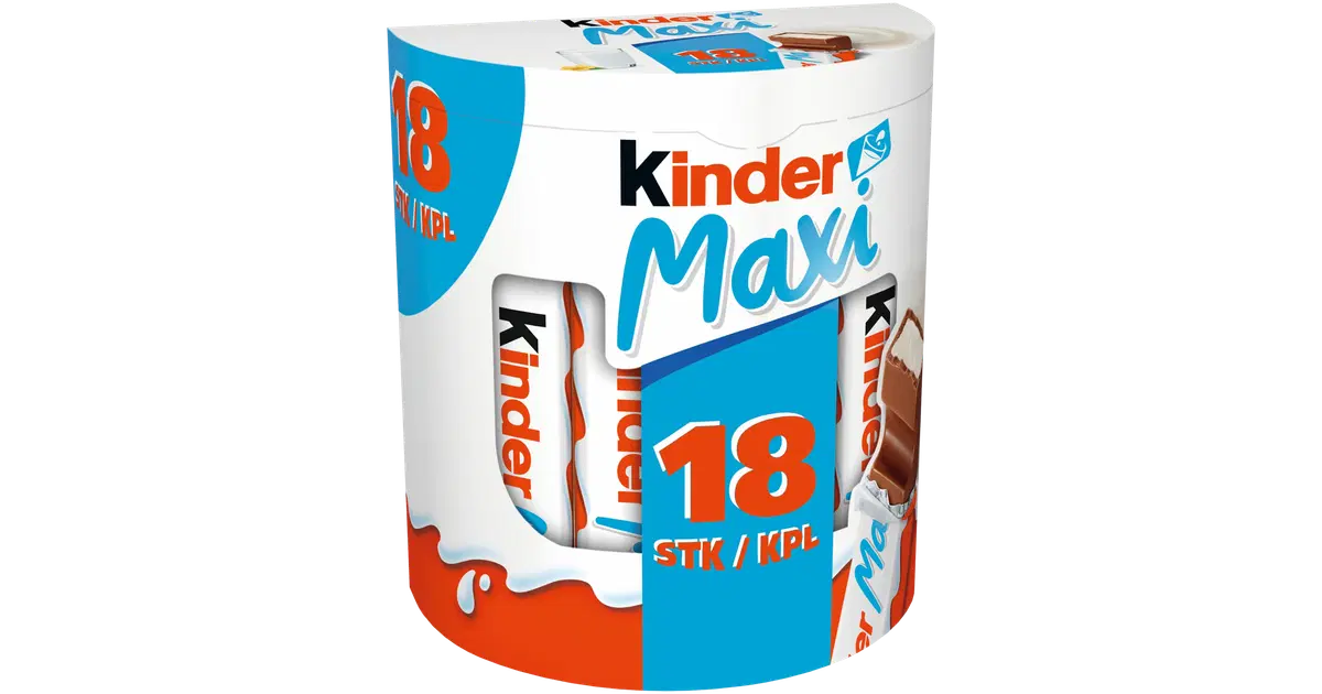 Kinder Maxi maitosuklaata maitoisalla täytteellä 378g (18kpl)