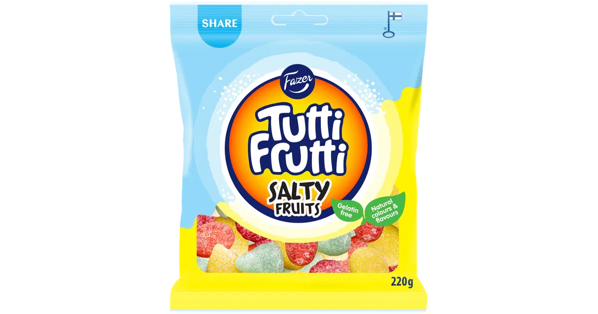 Fazer Tutti Frutti Salty Fruits karkkipussi 220g