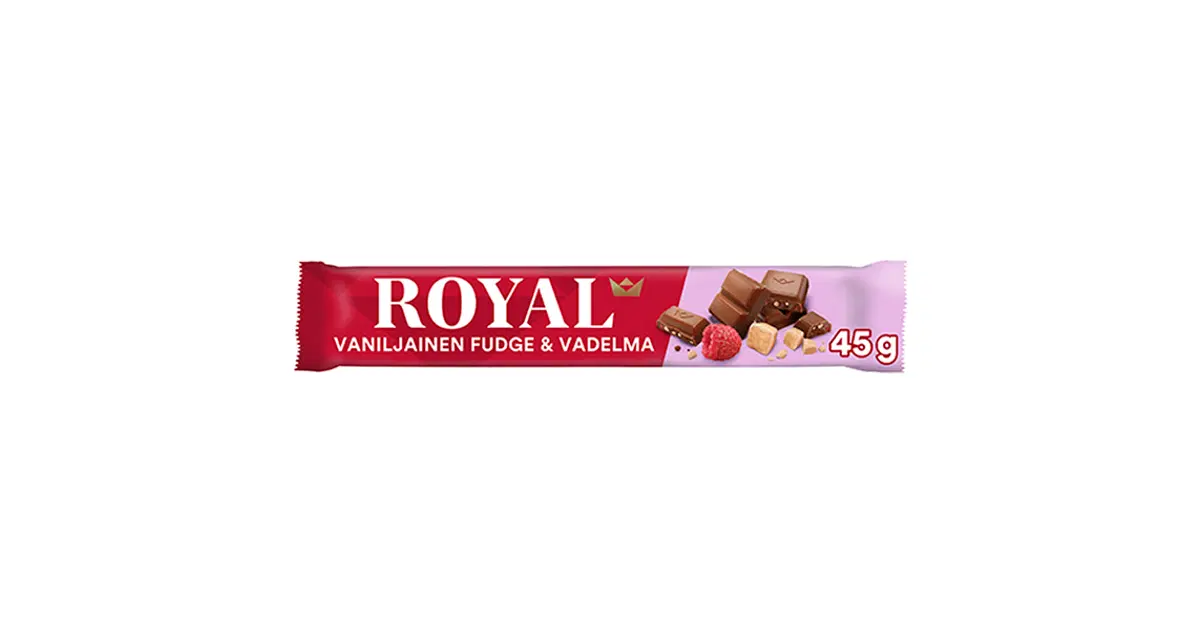Royal Vaniljainen Fudge & Vadelma 45g