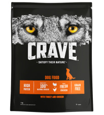 Crave koiran kuivaruoka kalkkuna & kana 1kg