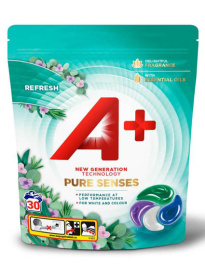 A+ Pure Senses Refresh pyykinpesukapseli 30 kpl