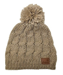 naisten pipo, jossa tupsu monivärinen