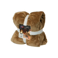 Sherpa-peitto 150 * 200 cm, ruskea / kulta