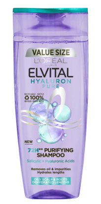 L'Oréal Paris Elvital shampoo 250ml Hyaluron Pure kosteutta kaipaaville hiuksille