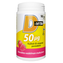 Vitabalans D-Vita 50 µg mansikka-vadelmanmakuinen 90 tabl ksylitoli-D3-vitamiinipurutabletti