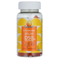 Sana-sol VitaboSana-sol Vitabons Pehmeä ja pureskeltava D-vitamiinivalmiste 50µg appelsiini 120g/ 60 kpl
