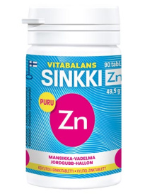Vitabalans Sinkki Zn 50g mansikka-vadelma 90kpl
