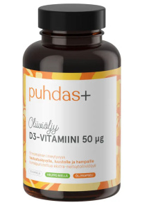 Puhdas+ Oliiviöljy D3-vitamiini 50 µg 120kaps