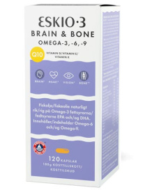 ESKIO BRAIN & BONE Omega-3 6 9, Q10, D-, E- ja K-vitamiini (120 kpl)