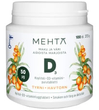 Mehtä D-Vitamiini 50 µg Tyrni 100tabl