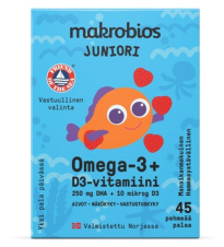 Macrobios Junior Omega3+ D3, 45 palaa