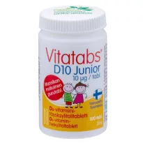 Vitatabs D10 Junior - D3-vitamiini-täysksylitolitabletti 100 tabl.