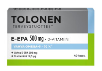 Tolonen E-EPA + D-vitamiini kalaöljykapseli 500mg 40kaps