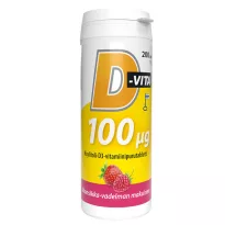 D-Vita 100ug 200tab Mansikka-Vadelma