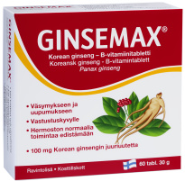 Ginsemax ginseng+B-Vitamiini 60tab