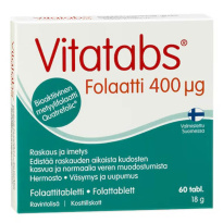 Vitatabs Folaatti400m folsyratablett 60t