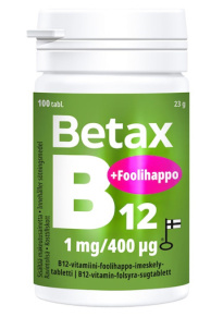Betax B12 1 mg + Foolihappo 100tabl