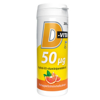 Vitabalans D-Vita 50 µg veriappelsiinin makuinen 200 tabl ksylitoli-D3-vitamiinipurutabletti