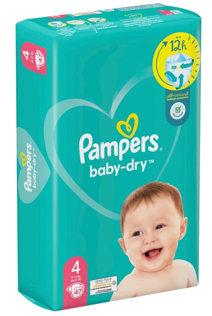Pampers Baby-Dry S4 9-14 kg 47 kpl