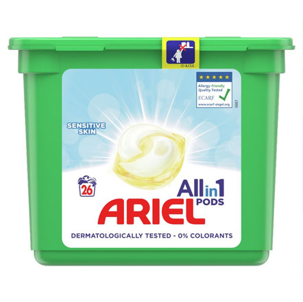 Ariel 3In1 Pods Sensitive 26kaps