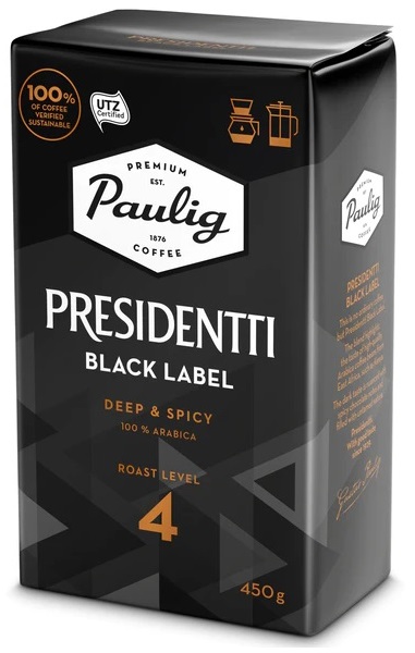 Paulig Presidentti Black Label kahvi suodatinjauhatus 450g
