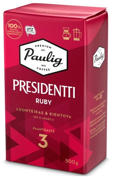 Presidentti Ruby jauhettu kahvi 500g