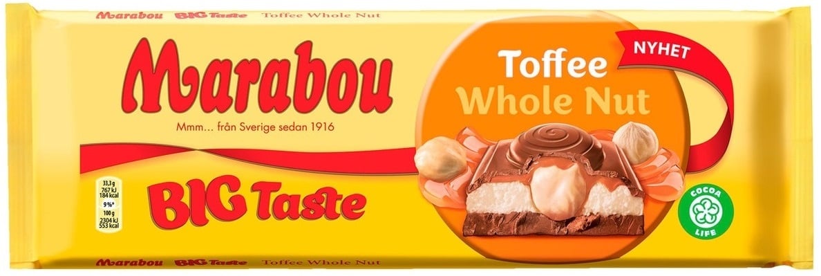 Marabou Big Taste Toffee Whole Nut suklaalevy 300g&#160;
