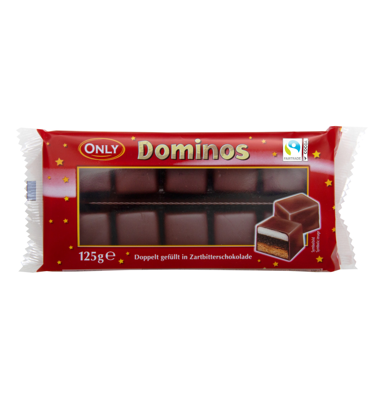 Domino-nopat tummalla suklaalla 125g

