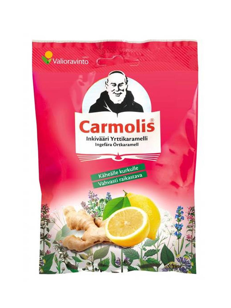 Carmolis Inkivääri Kurkkukaramelli 75g