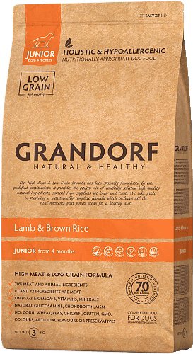 Grandorf Lammas & Ruskea riisi - Junior kaikki rodut 3kg