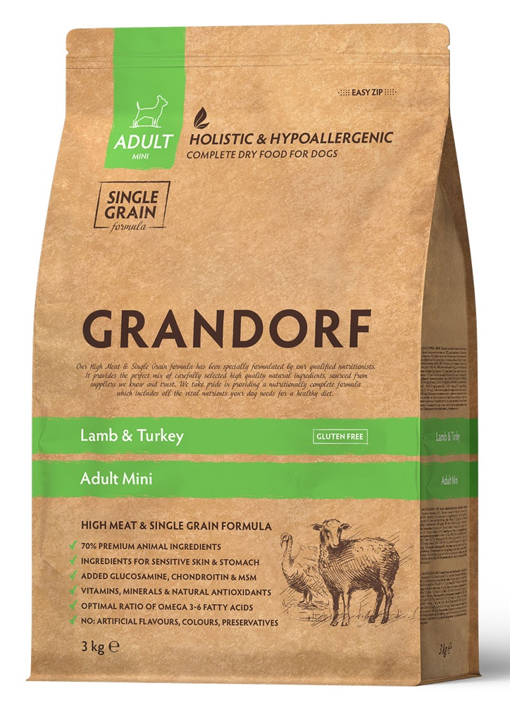 Grandorf Lammas & Ruskea riisi - Aikuiset pienet rodut 3kg