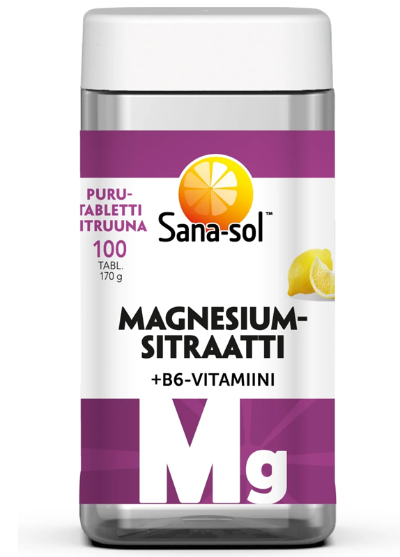 Sana-sol Magnesiumsitraatti+B6 sitr 100t