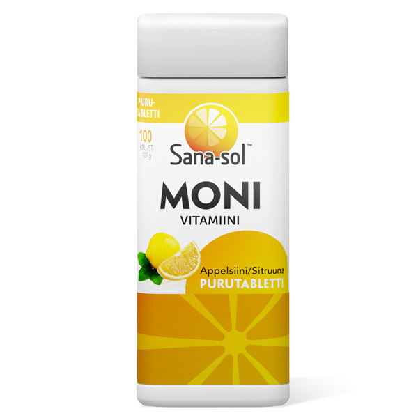 Sana-sol monivitamiini 107g appelsiini sitruuna 100tabl